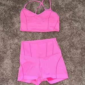 aerie pink workout set